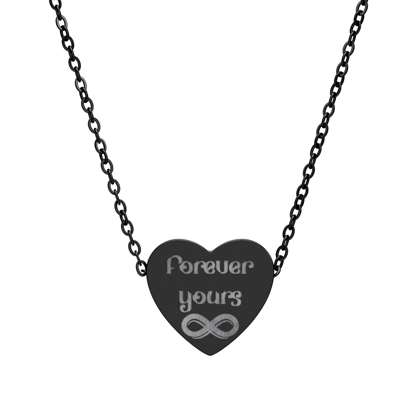 Infinity Duet Personalized Engraved Heart Necklace
