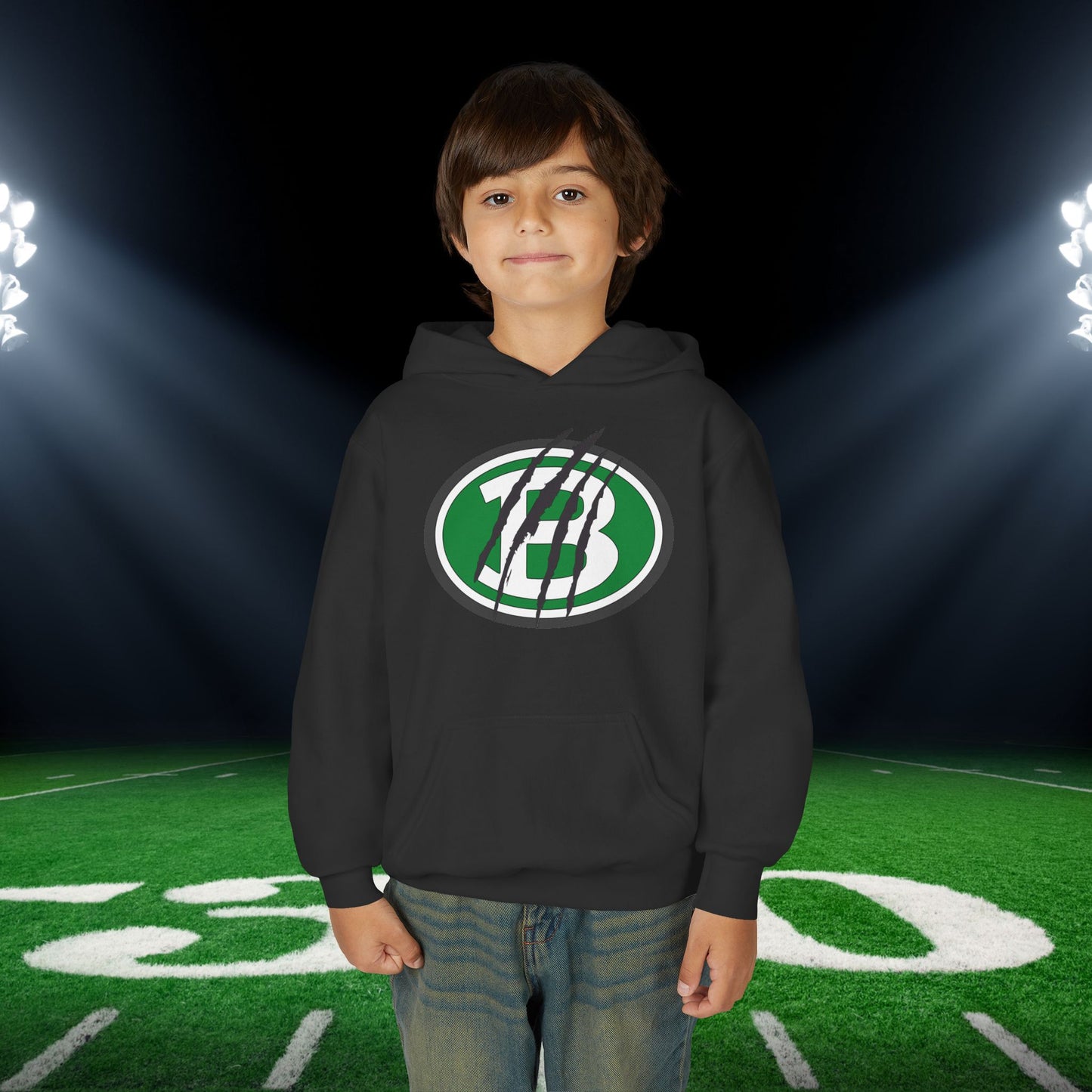 Brenham ISD Logo w/Claw Marks Youth Heavy Blend Hoodie