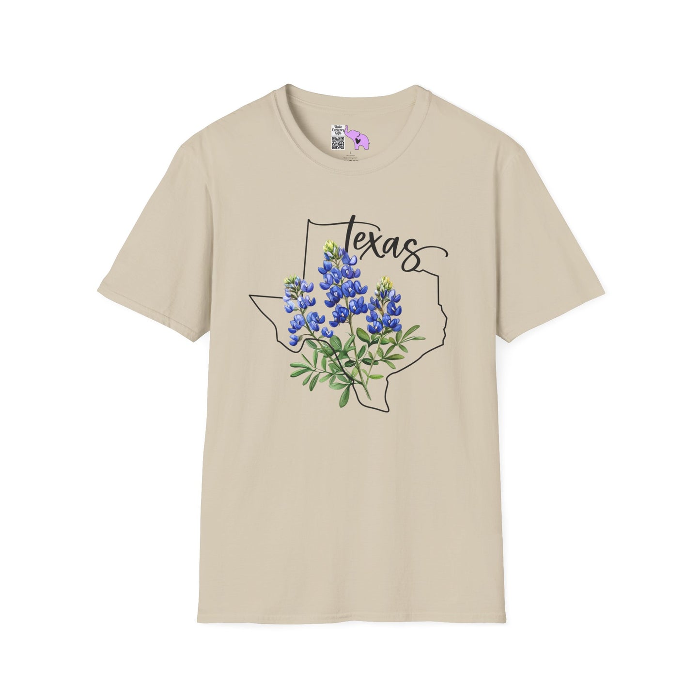 Texas Bluebonnets Outline Adult T-shirt