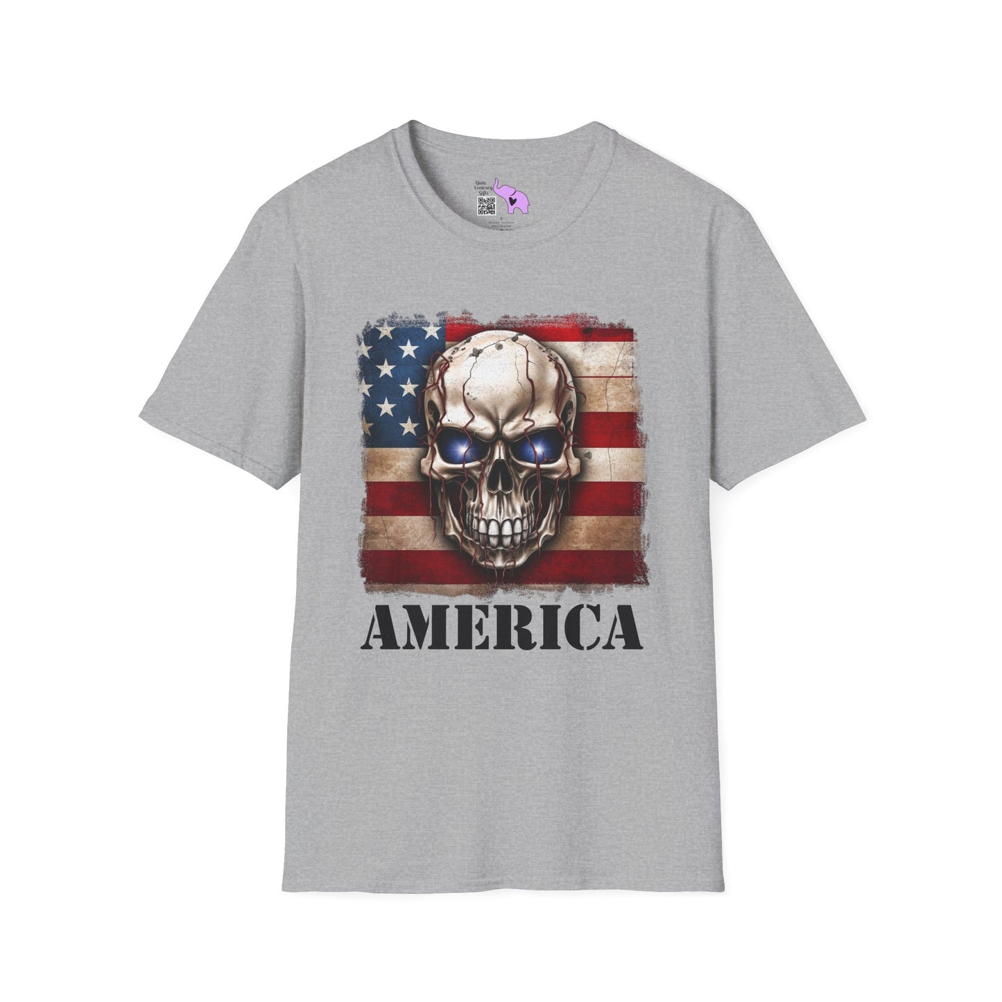 America Skull Adult T-shirt