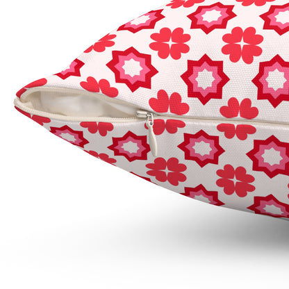 Scarlet Star Garden Throw Pillow