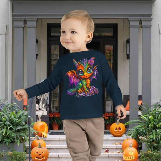 Colorful Baby Dragon Toddler Long Sleeve Tee