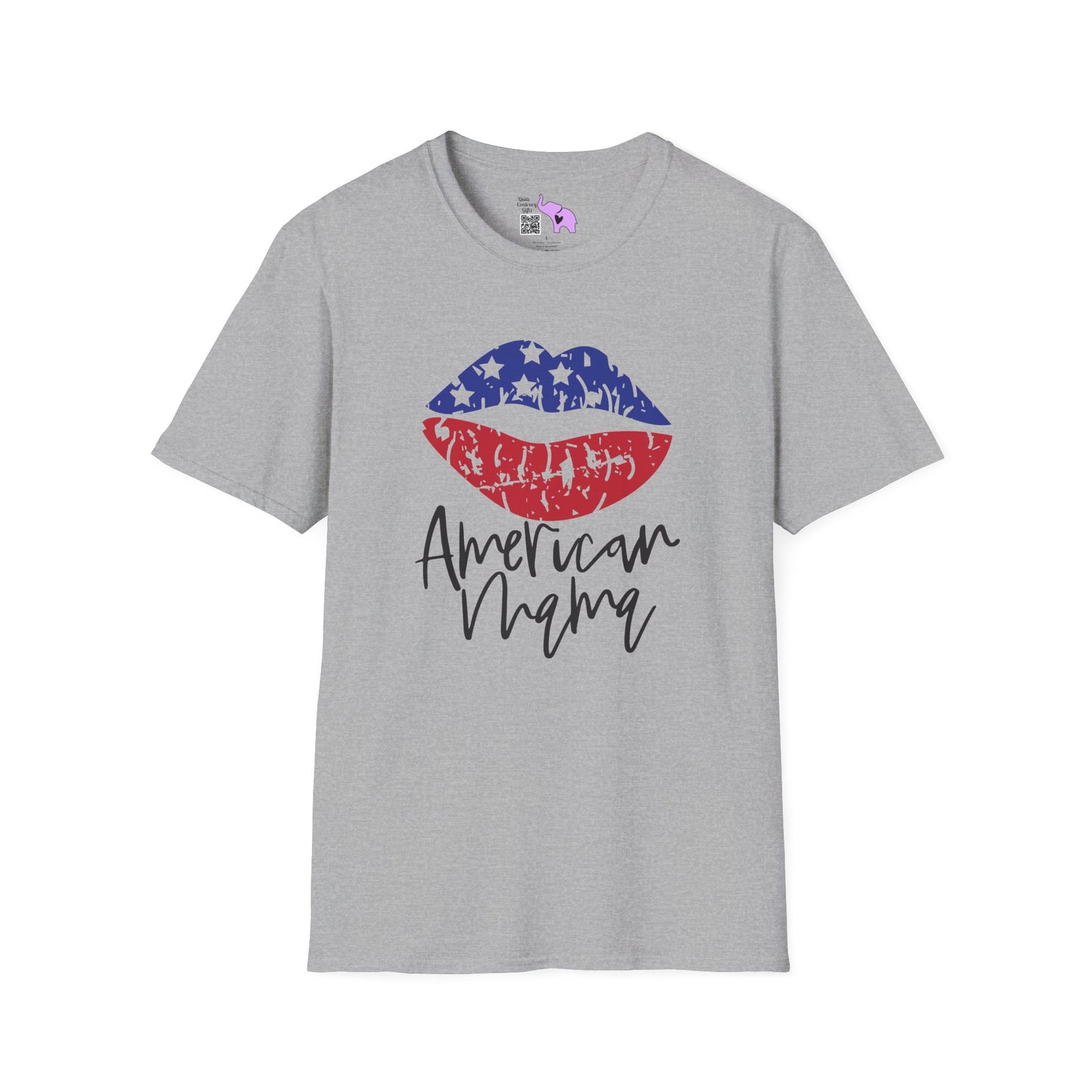 American Mama (Grunge Lips) Adult T-shirt
