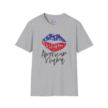 American Mama (Grunge Lips) Adult T-shirt