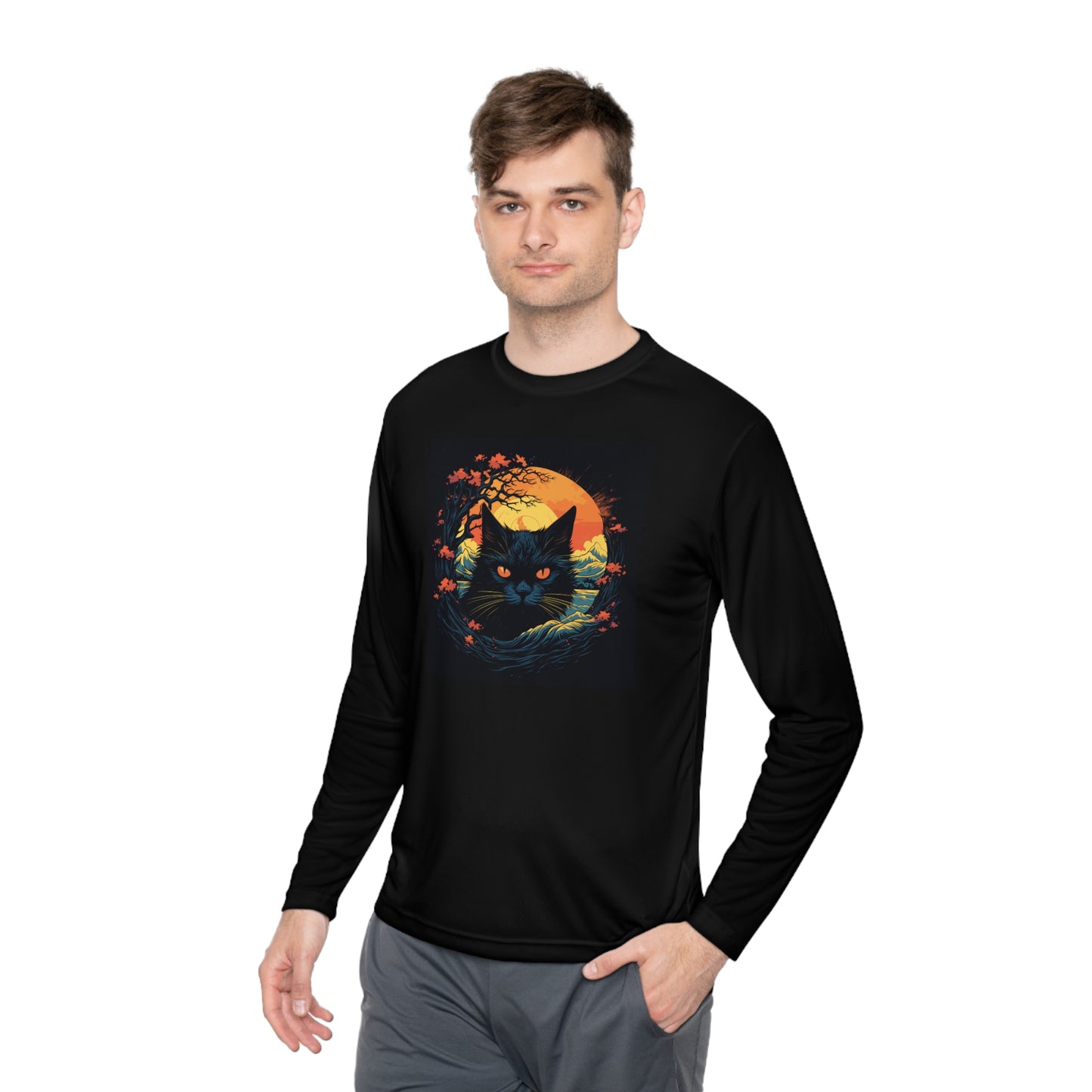 Creepy Black Cats 4 Adult Long Sleeve Tee