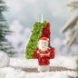 Glitter Santa Christmas Number Candles