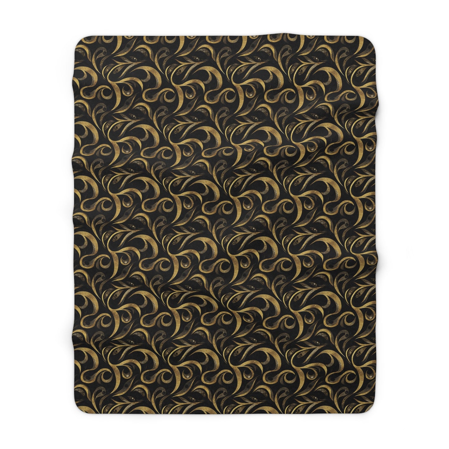Golden Noir Swirl Fleece Blanket