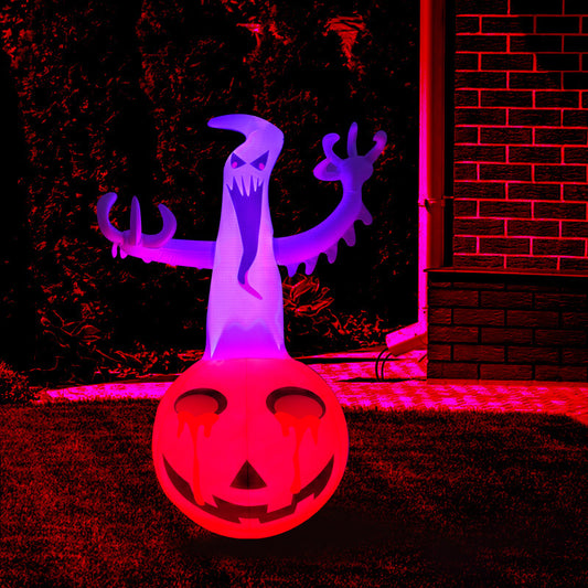 Halloween Inflatable Pumpkin Ghost Color Light Decoration