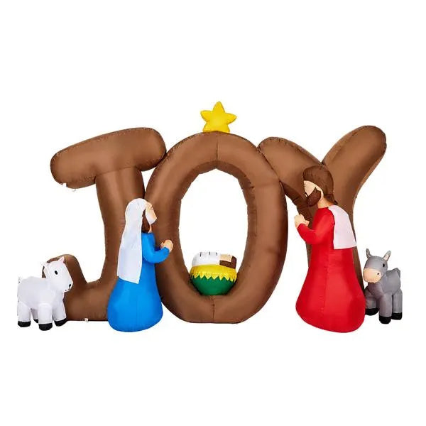 Joy Nativity Scene w/Built-in LED Lights Inflatable