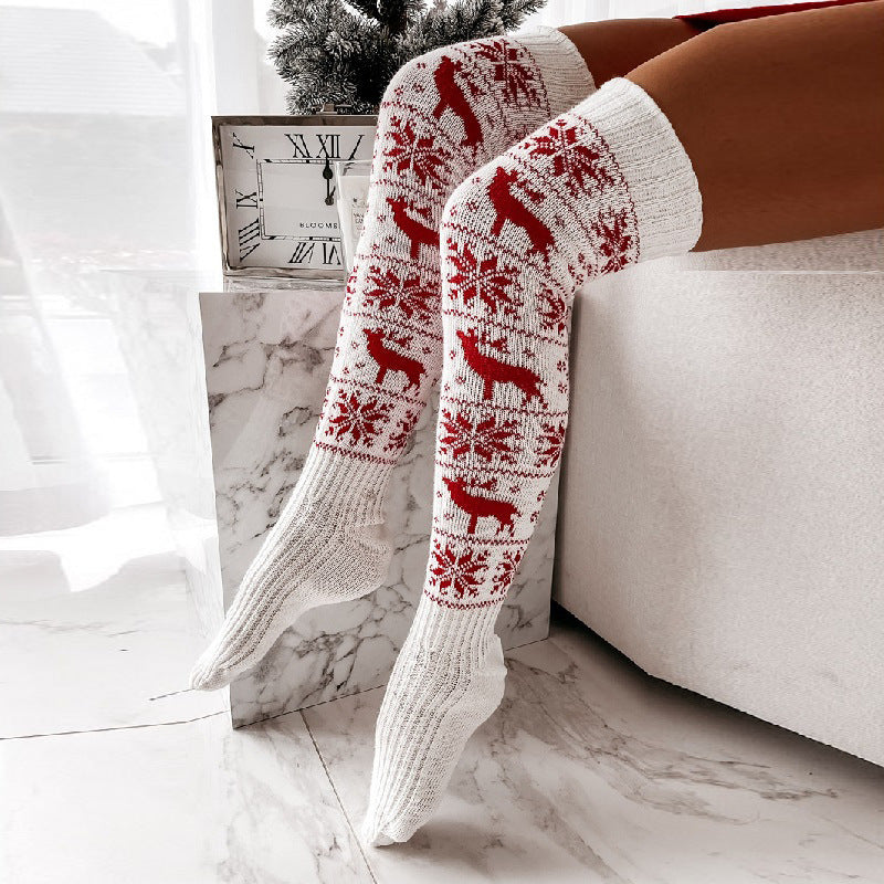 Warm Christmas Knitted Long Socks