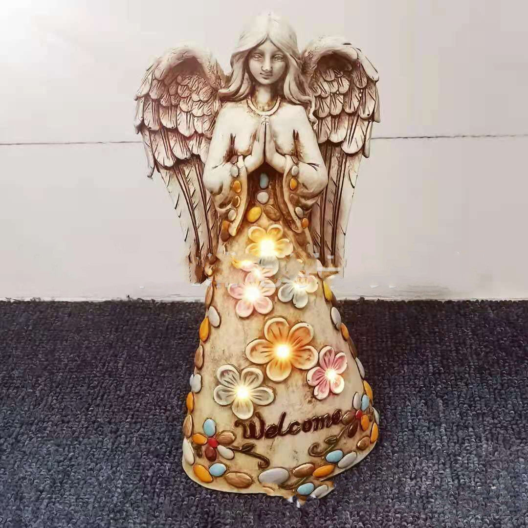 Angel Resin Statue LED Lamp