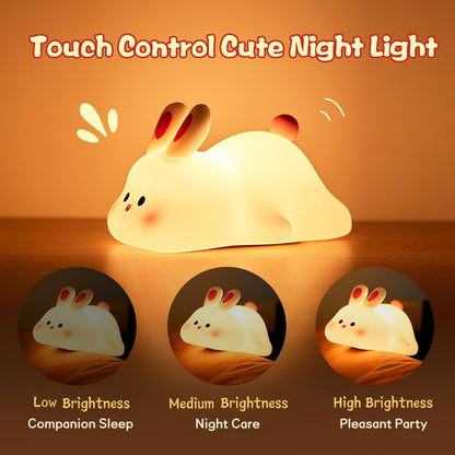 Bunny Rabbit Silicone LED Night Light Touch Sensor