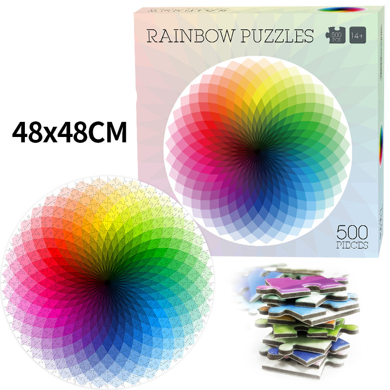 Artistic Round Puzzle Collection – Colorful 500 Piece Designs