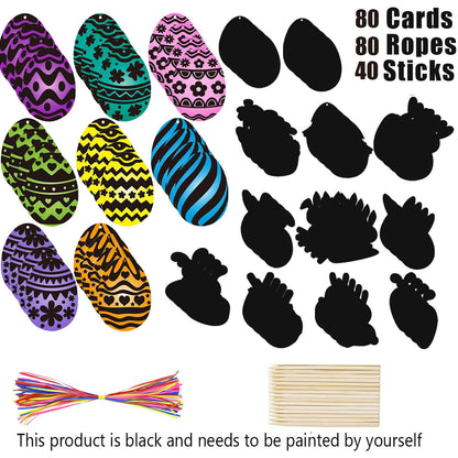 Easter Egg Scratch Art 80 Pcs Set