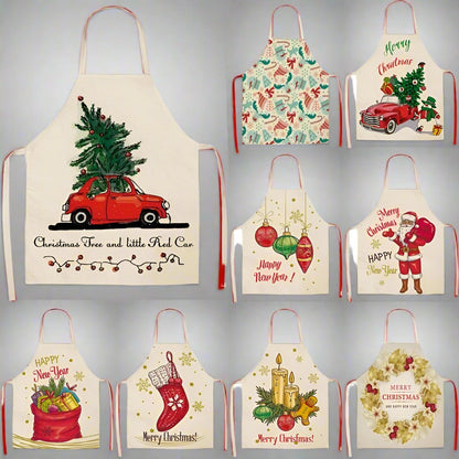 Christmas Series Cotton And Linen Aprons Variety