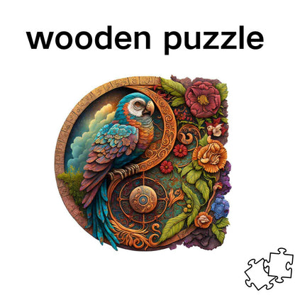Peacock Bloom Balance Circle Wooden Puzzles