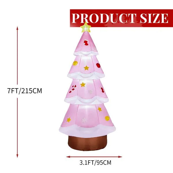 Lighted White Christmas Tree 7.2ft Inflatable