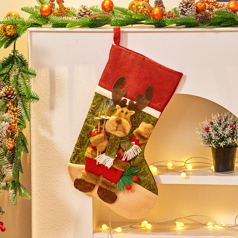 Jolly Trio Christmas Stockings – Santa, Reindeer & Snowman 3D Set
