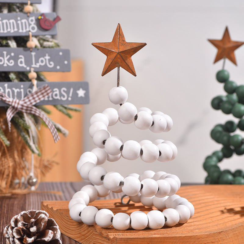 Wooden Beads Christmas Spiral Tree