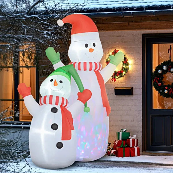 Christmas Inflatable Snowmen Duo with LED Lights
