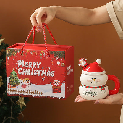 Christmas Mugs with Santa Hat Lids