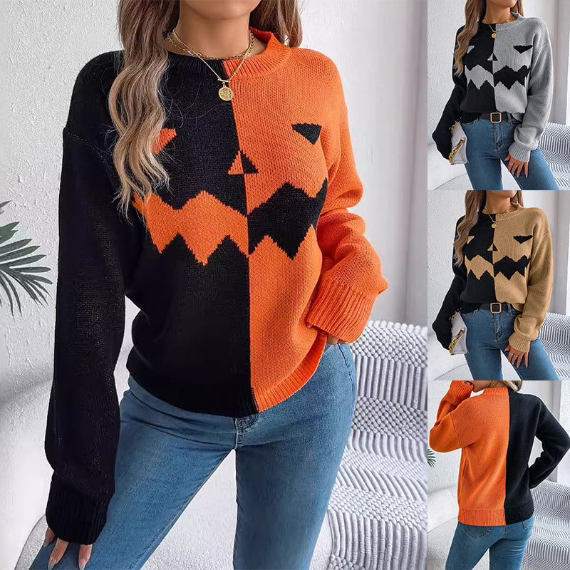 Halloween Contrasting Color Sweaters