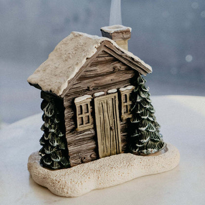 Rustic Log Cabin Christmas Incense Burner