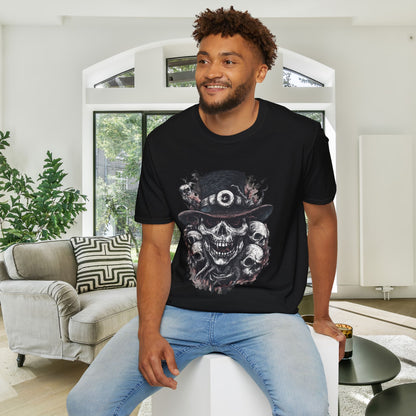 Creepy Skulls w/Top Hat Adult T-shirt