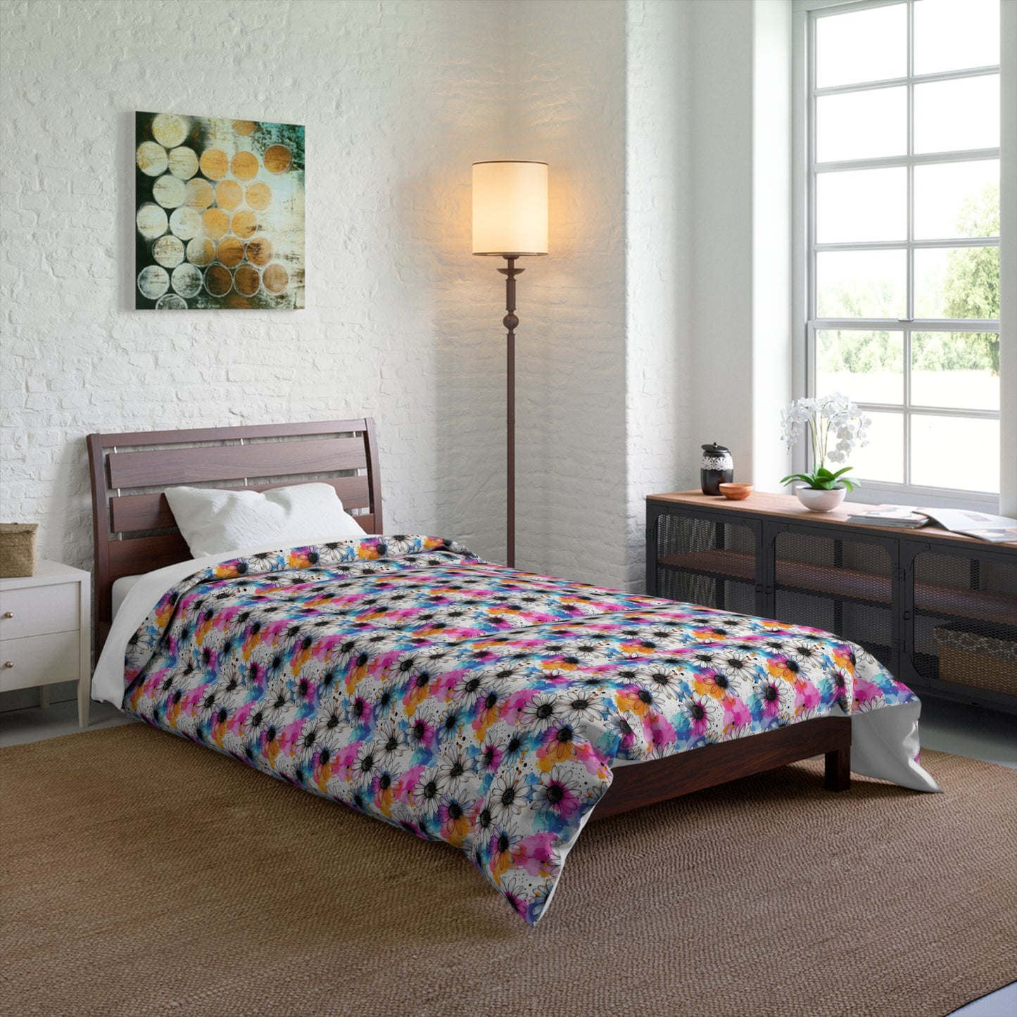Watercolor Daisy Dream Comforter