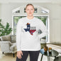 God Made Me Jesus Saved Me Texas Raised Me Adult Long Sleeve Tee