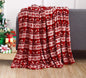 Christmas Reindeer Snowman Santa Claus Print Double-sided Flannel Couch Blanket
