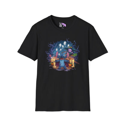 Halloween Stitch w/Ghosts and Witch Adult T-shirt