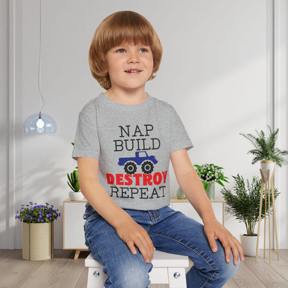 Nap Build Destroy Repeat Heavy Cotton™ Toddler T-shirt