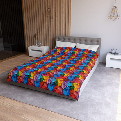 Palette Knife Hearts Microfiber Duvet Cover