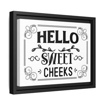 Hello Sweet Cheeks 2 Framed Canvas Bathroom Art
