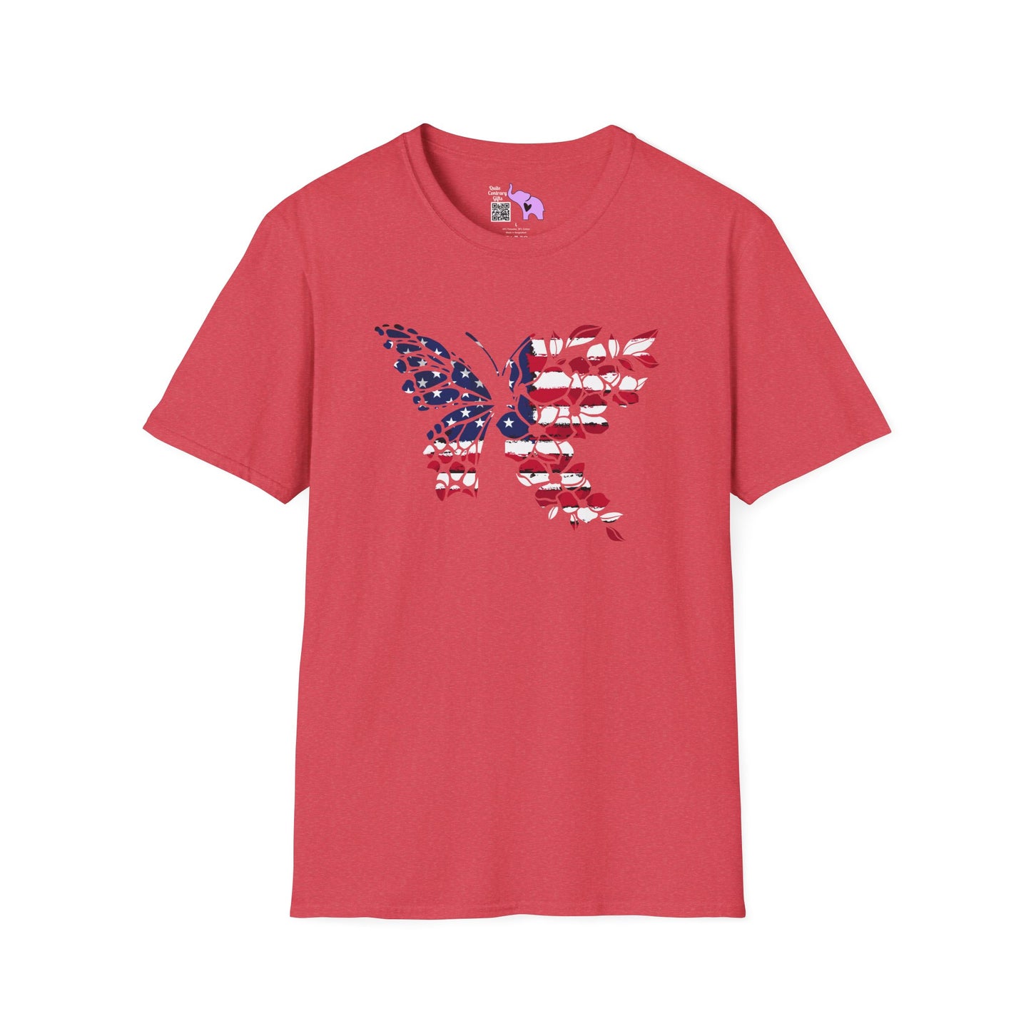American Flag Butterfly Adult T-shirt