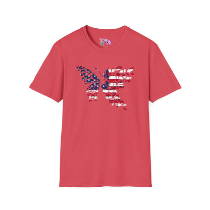 American Flag Butterfly Adult T-shirt