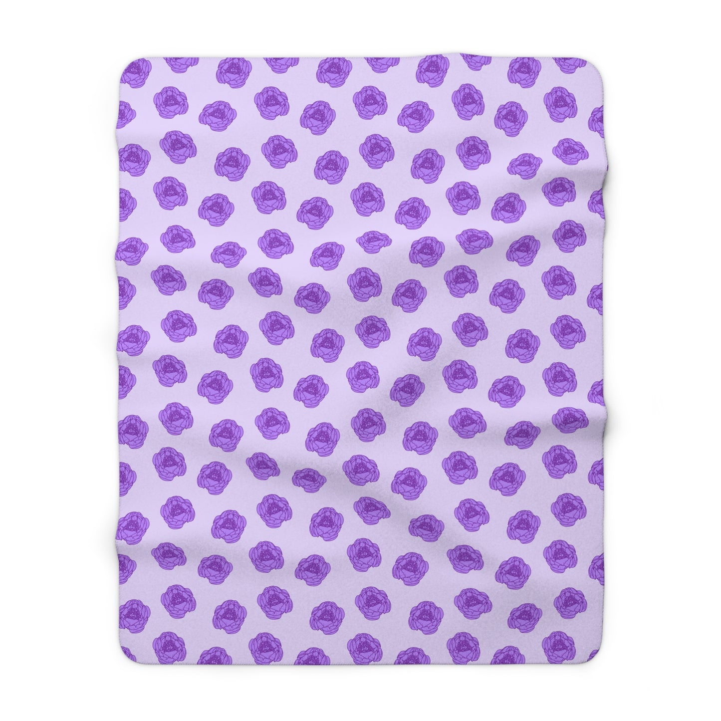 Lilac Mist Peonies Fleece Blanket
