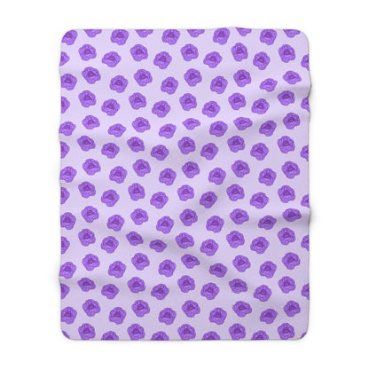 Lilac Mist Peonies Fleece Blanket