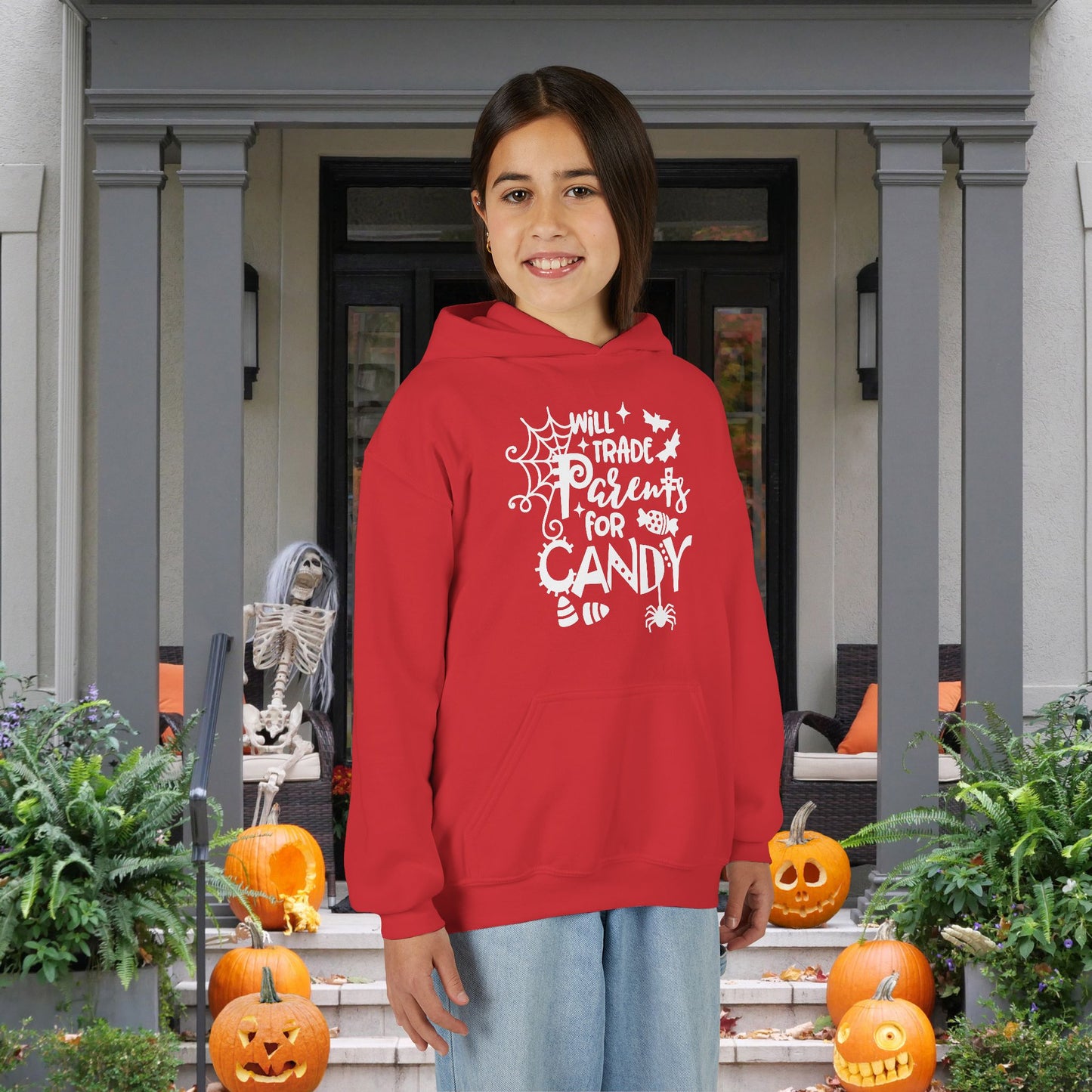Will Trade Parents For Candy Youth Heavy Blend Hoodie
