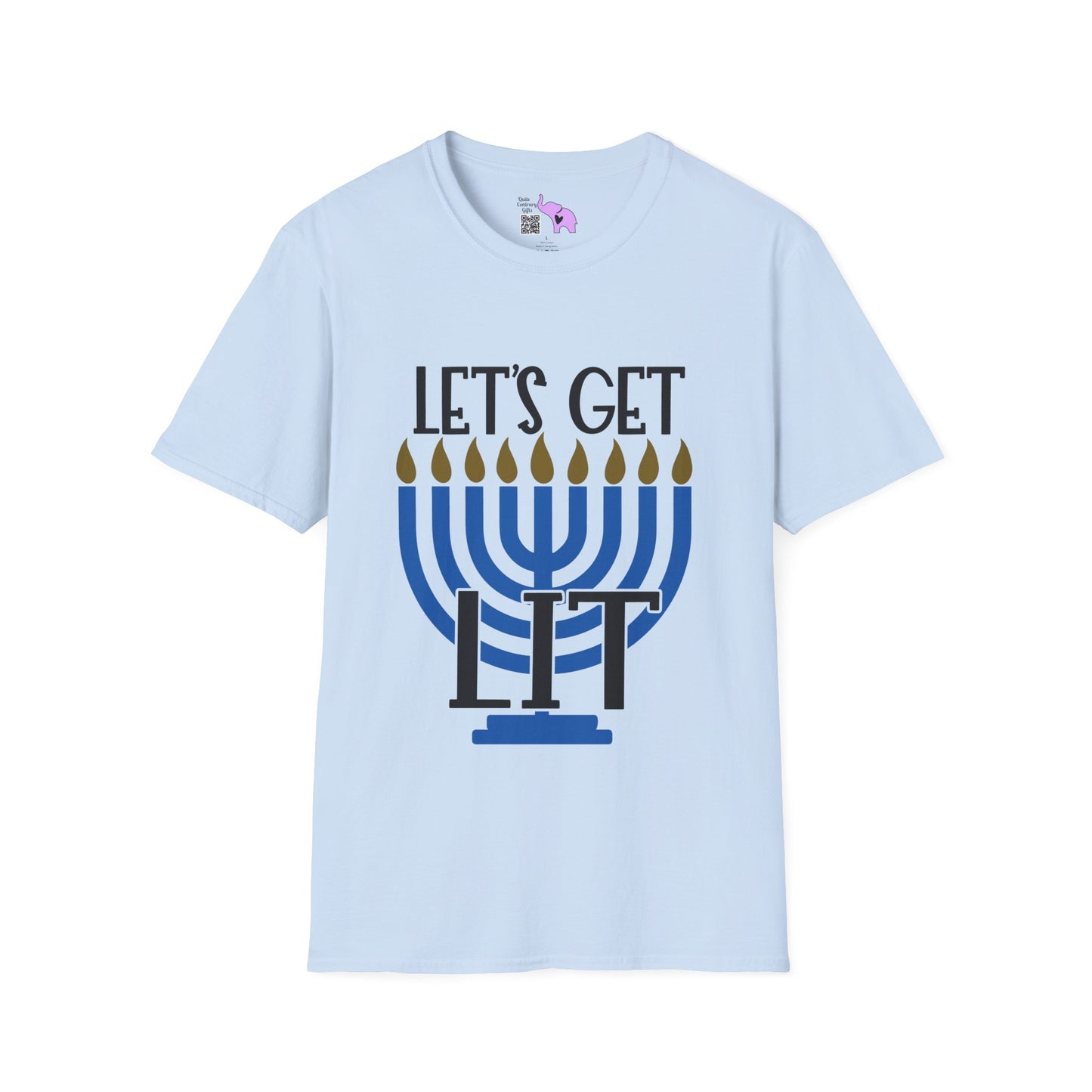 Lets Get Lit Menorah Adult T-shirt