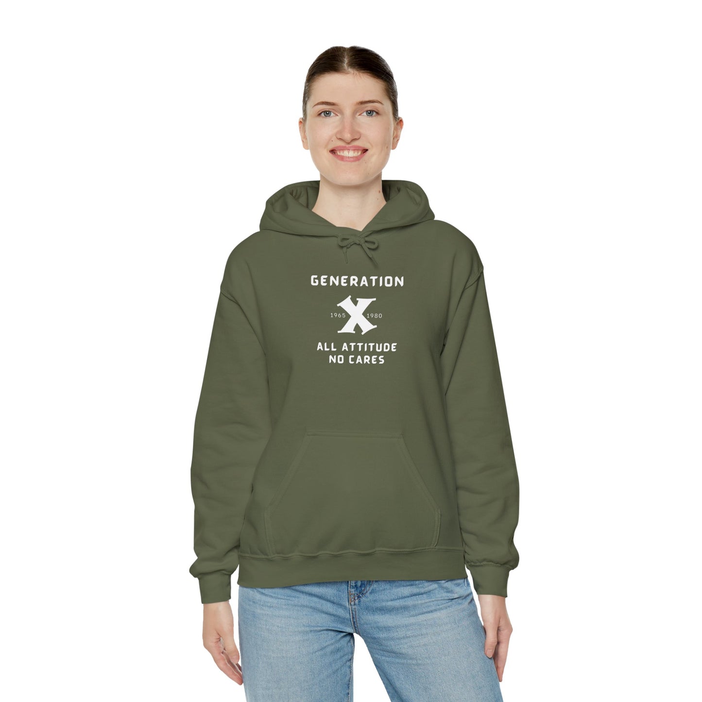 Gen X All Attitude No Cares Heavy Blend™ Hooded Sweatshirt