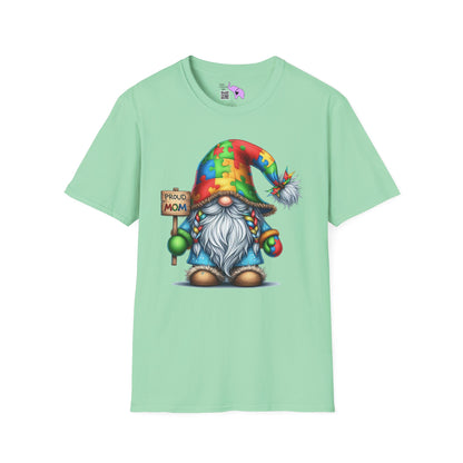 Proud Mom (Autism Awarness Gnome) Adult T-shirt