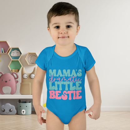 Mama's Dramatic Little Bestie Baby Rib Bodysuit