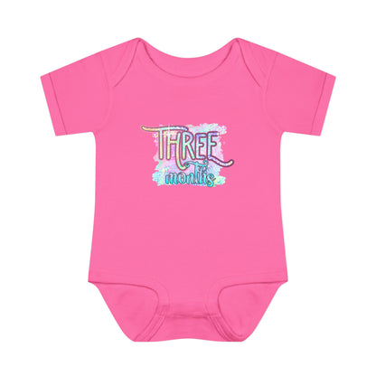 Pastel Wild One Milestone Baby Bodysuit-Three Months