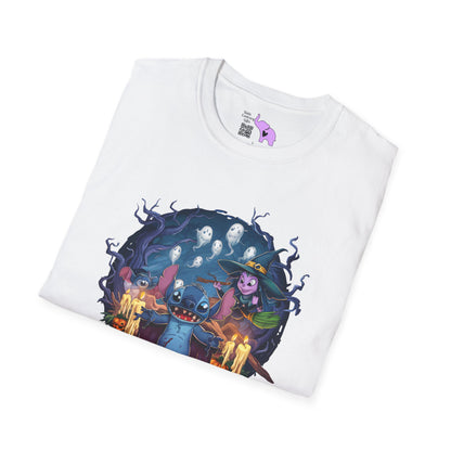 Halloween Stitch w/Ghosts and Witch Adult T-shirt