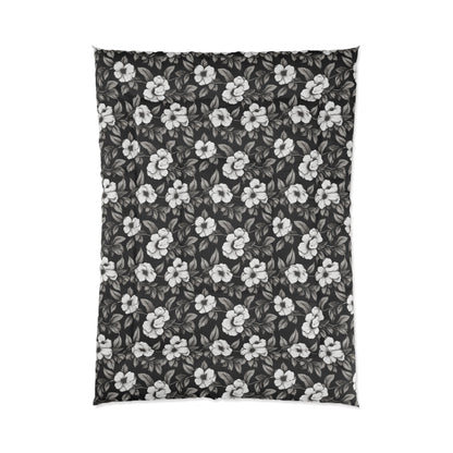 Black & White Daisies Comforter