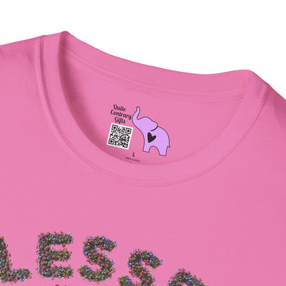 Blessed w/Heart (Floral) Adult T-shirt
