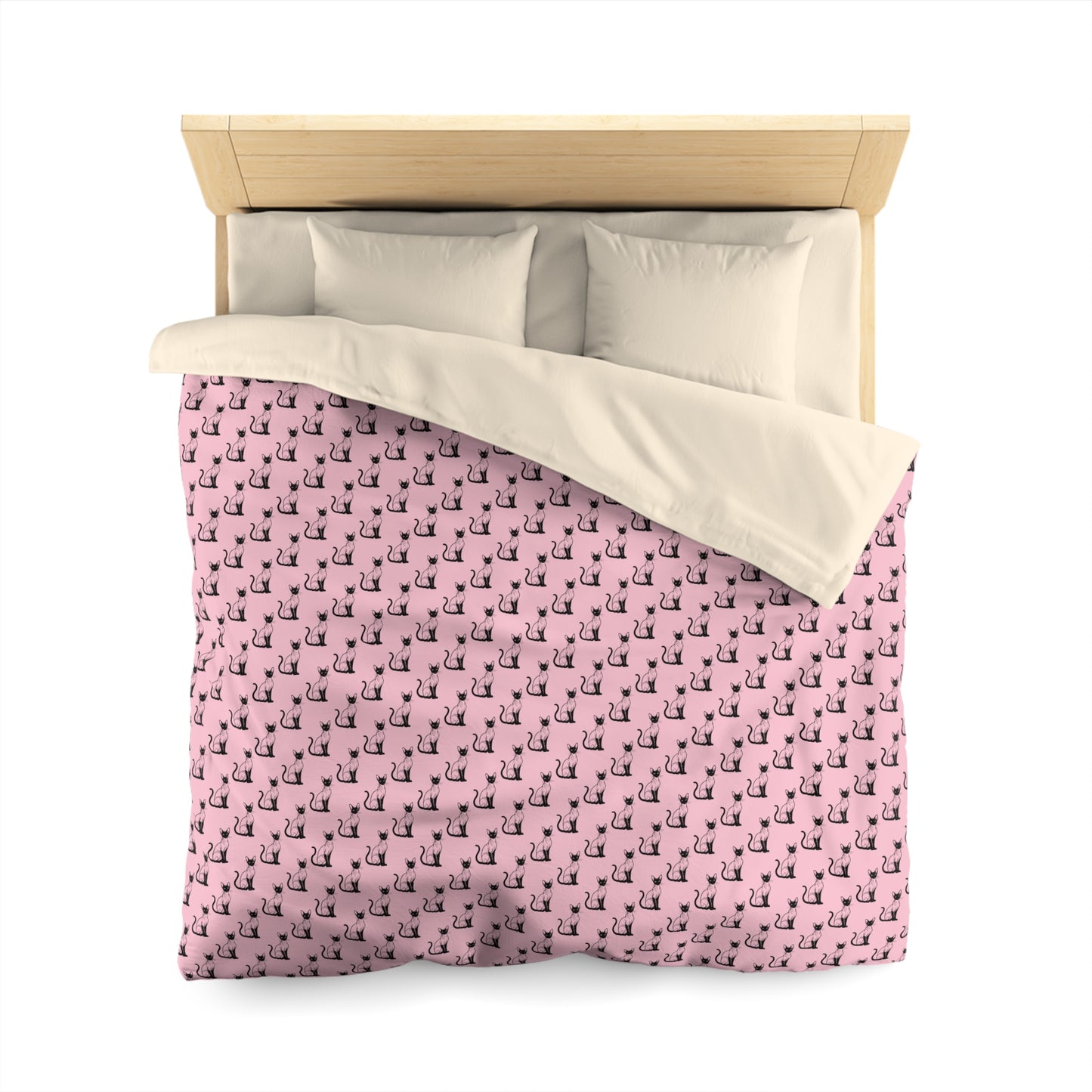 Siamese Charm – Pink Whisper Microfiber Duvet Cover