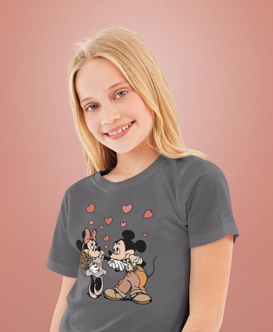 Valentines Mickey Loves Minnie Youth Softstyle Tee